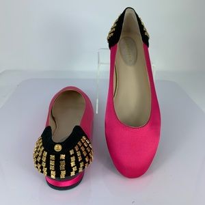 Kat Maconie Pink Satin Embellished Back Flats